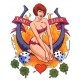 Sticker pinup sexy lady luck flame fer a cheval d&egrave;s trefles coeur CD885