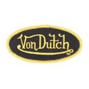 Patch ecusson von Dutch signature ovale jaune fond noir