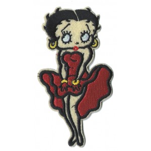 Patch Lady betty boop robe satin rouge de soir&eacute;e 
