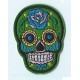 Patch ecusson skull dia de la muerte vert day of dead sugar skull