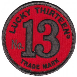 Patch Lucky 13 thirteen trade mark num&eacute;ro 13 red rouge