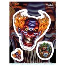 Sticker lot de 3 evil clowns m&eacute;chants d&eacute;mon JA356