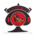 Patch Lucky 13 thirteen spade wolf  num&eacute;ro 13 loup pique black