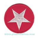 Patch ecusson &eacute;toile blanche dans rond rouge white star