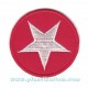 Patch ecusson &eacute;toile blanche dans rond rouge white star