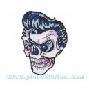 Patch ecusson thermocollant rocker skull eight ball eye 8