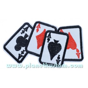 Patch ecusson thermocollant carr&eacute; as pocker 4 as