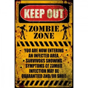 Sticker keep out zombies zone infected area danger zombie 26