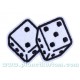 Patch &eacute;cusson white dice d&eacute;s blanc seven sept chance luck