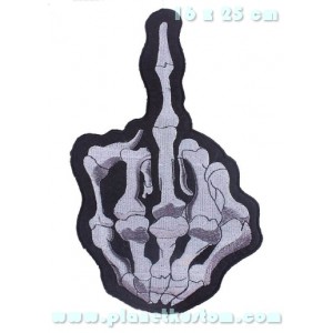 Patch ecusson thermocollant skull hand fucker biker grande taille
