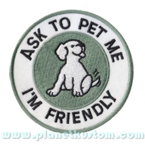 Patch ecusson thermocollant ask to pet i am friendly petit chien 