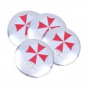 Lot de 4 sticker badge centre de roue voiture umbrella corporation logo rond badge 3d m&eacute;tal