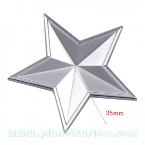 Sticker autocollant etoile polaire militaire army star badge 3d m&eacute;tal 20