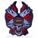 Patch ecusson skull sudiste conf&eacute;d&eacute;r&eacute; flaming flag g&eacute;n&eacute;ral lee