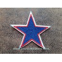 Patch ecusson jeans star etoile polaire jean bord&eacute; rouge et blanc 