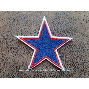 Patch ecusson jeans star etoile polaire jean bord&eacute; rouge et blanc 
