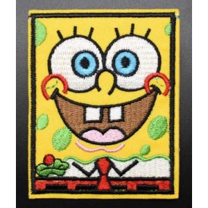 Patch ecusson thermocollant bob l'&eacute;ponge bob the sponge rectangle