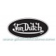 Sticker vondutch ovale signature blanche fond noir tour blanc von dutch 18