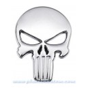 Sticker autocollant skull the punisher full chrome badge 3d m&eacute;tal 39