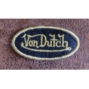 Patch ecusson von Dutch signature ovale dor&eacute; fond noir petit old stock rare