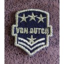 Patch ecusson von Dutch signature blason officier dor&eacute; fond noir petit old stock rare