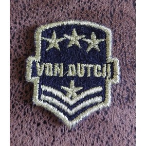 Patch ecusson von Dutch signature blason officier dor&eacute; fond noir petit old stock rare