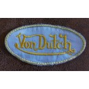 Patch ecusson von Dutch signature ovale dor&eacute; fond bleu moyen old stock rare
