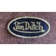 Patch ecusson von Dutch signature ovale dor&eacute; fond noir petit old stock rare