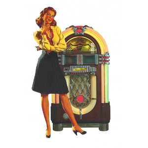 D&eacute;calcomanie Pin Up retro Reproduction d&eacute;calco vespa DL10