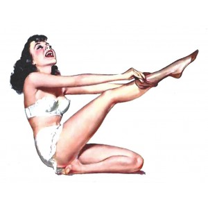 D&eacute;calcomanie Pin Up sexy betty page retro Reproduction d&eacute;calco vespa  DL69