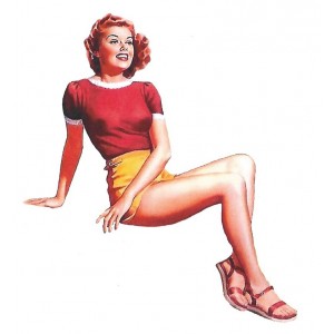 D&eacute;calcomanie Pin Up retro Reproduction d&eacute;calco vespa DL10