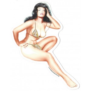 Sticker Pin Up oldschool sexy maillot panth&egrave;re