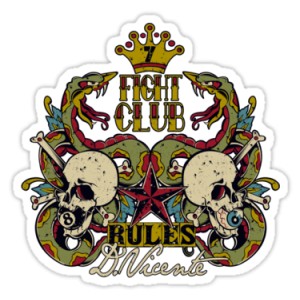Sticker skull  & snakes fight club rules d.Vicente 34