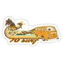 Sticker 70s surf bus surfer van coconut kombi vw 11