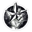 Sticker &eacute;toile polaire main nb vintage nautical star rockers 4