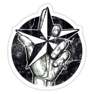 Sticker &eacute;toile polaire main nb vintage nautical star rockers 4