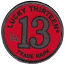 Patch Lucky 13 thirteen trade mark num&eacute;ro 13 red rouge